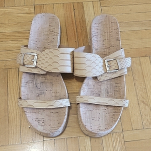 COACH Women's Sunny Sanke Cut Leather Sandals 10